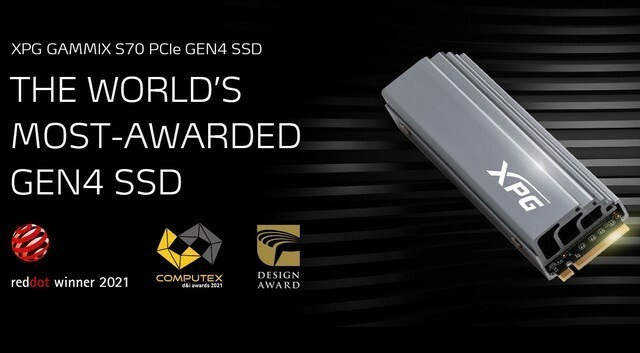 2021 COMPUTEX d&i kitüntetést nyert az XPG GAMMIX S70 SSD