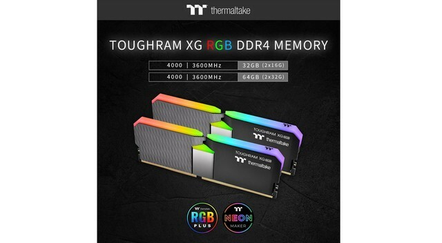 A Thermaltake bejelentette a nagyobb kapacitású TOUGHRAM XG RGB 4000/3600 MHz-es memóriamodulok megjelenését